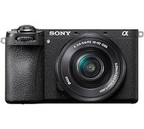 Sony Alpha 6700 APS-C bezspoguļu sistēmas kamera ar 16–50 mm f/3,5–5,6 jaudas tālummaiņas objektīvu (automātiskais fokuss uz mākslīgā intelekta bāzes, 5 asu attēla stabilizācija)