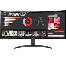 LG UltraWide 21:9 izliekts QHD monitors 34WR50QC-B — 34 collas, HDR10, PBP režīms, ekrāna vadība, AMD FreeSync, 100 Hz, melns ANE55B0C6295RWBT