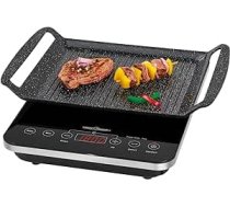 Profi Cook PC-ITG 1130 2-in-1 Induktions-Tischgrill un Einzelkochplatte, Elektronisks sensors Touch-Bedienfeld un LED-Display, Schwarz