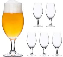 Bormioli Rocco 6 Executive alus glāžu komplekts, eleganta alus tulpe, caurspīdīgas glāzes, kokteiļu krūzes, stikla trauki, ballīšu kausi