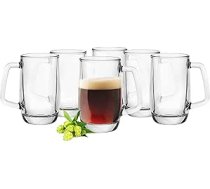 Glasmark Krosno alus glāžu komplekts 0,3 litru glāzes alus krūzei Alus krūzes glāzes amatniecības alus glāzei dzeramais glāze trauku mazgājamā mašīna Drošs 6 x 300 ml