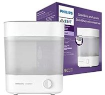 Philips Avent SCF291/00 pudeļu sterilizators, elektrisks tvaika sterilizators līdz 6 zīdaiņu pudelītēm, knupīšiem un piederumiem, modulārs dizains, balts