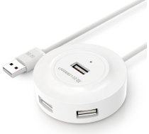 4in1 HUB sadalītāja adapteris USB 2.0 līdz 4x USB-A 480Mb/s 1m balts