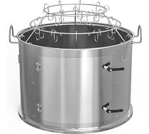 Onlyfire nerūsējošā tērauda kūpināšanas kameras vidējā gatavošanas sistēma Weber 57 cm lodīšu kokogļu grilam (gredzens + bekona pakaramo plauktu komplekts), pārvērtiet savu tējkannu par dūmu kalnu plīti