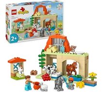 LEGO DUPLO pilsētas dzīvnieku kopšanas rotaļlieta fermā bērniem no 2 gadu vecuma ar lauksaimniecības dzīvnieku figūriņām lomu spēlēm, tostarp zirgu, govi un aitu, izglītojoša rotaļlieta meitenēm un zēniem 10416