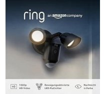 Ring Floodlight Cam Wired Plus no Amazon | 1080p HD video, ar kustību aktivizējami LED prožektori, iebūvēta sirēna, instalācija ar vadu | Ar Ring Protect Plan | 30 dienu bezmaksas izmēģinājuma versiju Melns