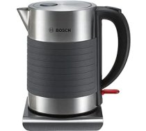 Bosch TWK7S05 bezvadu tējkanna (automātiska izslēgšana, aizsardzība pret pārkaršanu, automātiska tvaika apturēšana, vienkārša tīrīšana, 2200 vati) melna/pelēka ANEB06WLQPMT7T