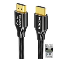 CableCreation HDMI 2.1 kabelis 8K 2 metri, 8K HDMI Ultra HD ātrgaitas kabelis ar 48 Gbps, 8K 60 Hz, HDCP 2,2,4:4:4, eARC, savietojams ar PS5/PS4, Xbox One/X, QLED TV, Roku TV utt. 6,6 pēdas ANEB0876RM5RWT