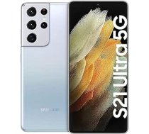 Samsung Galaxy S21 Ultra 5G viedtālrunis bez līguma, četru kameru, Infinity-O displeju, Android 11–13 — vācu versija (128 GB, sudraba krāsa) ANEB0C6QRMF9ST