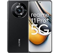 realme 11 Pro+ 5G 12+512GB viedtālrunis, 200MP OIS SuperZoom kamera, 120Hz izliekts redzamības displejs, 5000mAh masīvs akumulators, 100W Supervooc uzlāde, Astral Black