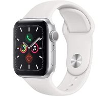 Apple Watch Series 5 40 mm (GPS) — Aluminiumgehäuse Silber Weiß Sportarmband (Generalüberholt)