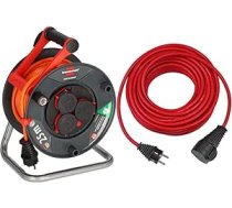 Brennenstuhl Garant V2 IP44 kabeļa spole 25 m āra (ražots Vācijā, kabelis signāla krāsā oranžā krāsā) un būvlaukuma pagarinātājs (10 m kabelis, lietošanai ārā, IP44) Sarkans