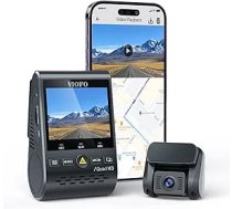 VIOFO A129 Plus Duo Dual WiFi WiFi paneļu kamera, GPS modulis 2K 1440P 60 kadri/s + 1080P priekšējā aizmugurējā automašīnas kamera, lietotnes mobilā tālruņa novērošanas automašīnas kamera, G-sensora novietošanas režīms, avārijas ierakstīšanas paneļa kamer