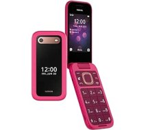 Nokia 2660 Flip funkciju tālrunis ar 2,8 collu displeju, 4G savienojumu, saderību ar dzirdes aparātiem (NAS), iebūvētu kameru, MP3 atskaņotāju, bezvadu FM radio un klasiskās spēles (divas SIM kartes) — rozā ANEB0C7RKCHKFT