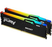 Kingston Fury Beast DDR5 RGB 32GB (2x16GB) 6000MT/s DDR5 CL36 DIMM galddatoru spēļu atmiņas komplekts ar 2- KF560C36BBEAK2-32