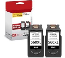 560 XL tintes kasetnes 560 melns, saderīgas ar Canon 560 kasetnēm, PG 560XL melnās kasetnes Canon TS5350, TS5351, TS7450, TS7451, TS5352, TS5353 printeriem (2 melni) ANEB0CNYSPQH6T
