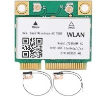 ‎Vbestlife Bezvadu tīkla karte divjoslu 7265HMW 802.11AC PCI-E WLAN BT4.2 adapteris + 2 antenas PCI-E tīkla kartes WiFi karte personālajam datoram ar Bluetooth