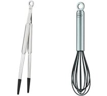 RÖSLE garās knaibles, silikons, augstas kvalitātes knaibles, 32 cm un silikons, augstas kvalitātes putotājs ar šauru rokturi, nerūsējošais tērauds 18/10, silikons, izturīgs pret temperatūru līdz 220 °C, 27 cm