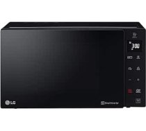 LG MH6535GIS mikroviļņu krāsns ar viedo invertora tehnoloģiju un kvarca grilu, 25 litru ietilpība, 1000 W, automātiskās programmas, regulējami jaudas līmeņi optimālai gatavošanai un EasyClean funkcija, melns