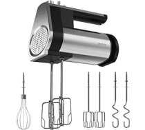 Cecotec Whisk PowerTwist 500 Full Steel 500 W, 5 ātrumi plus turbo funkcija, 3 piederumi: putotājs, putotājs un mīklas āķis, ergonomisks dizains