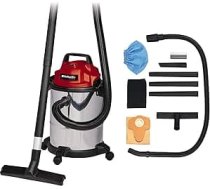 Einhell TC-VC 1815 S mitrais/sausais putekļsūcējs (1250 W, 15 litru nerūsējošā tērauda tvertne, 36 mm šļūteņu sistēma, piederumu turētājs, sūkšanas sprausla ar kombinēto ieliktni)