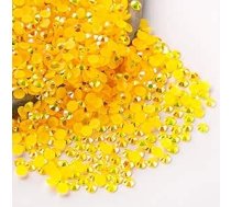 Qpretty Du Golden Yellow AB Rhinestones, 5000 gabali plakana muguras apaļa želeja AB rhinestones, kristāla dārgakmeņi bez fiksācijas, vairumtirdzniecība amatniecībai, grims, nagi, seja, krūzes, apģērbi, apavi,