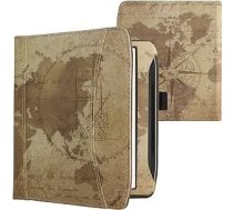 kwmobile Flip Case saderīgs ar Pocketbook Era — priekšējā nodalījuma rokas siksna — Travel Vintage brūns gaiši brūns