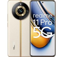 realme 11 Pro 5G 8 + 128 GB viedtālrunis, 120 Hz izliekts redzamības displejs, 100 MP OIS Prolight kamera, 5000 mAh masīvs akumulators, 67 W Supervooc uzlāde, saullēkta bēšs