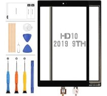 Ekrāns Amazon Fire HD 10 HD10 2019 9. paaudzes M2V3R5 skārienekrāna digitalizatoram, ārējais pilnstikla paneļa lēcu nomaiņas komplekti ar remonta rīkiem (LCD nav iekļauts)