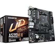 Gigabyte A520M H mATX mātesplate AMD AM4 CPU, melna ANE55B08G8TQQ2PT