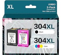 JORBO pārstrādātu 304XL printeru kasetņu nomaiņa priekš HP 304 XL Multipack melns un krāsains, saderīgs ar Envy 5000 5010 5020 5030 5032, Deskjet 2620 2622 2630 3720 3 75 37 372 ANEB0BVRTZS75T
