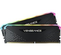 Corsair Vengeance RGB RS 16 GB (2 x 8 GB) DDR4 3600 MHz C18 atmiņa (dinamiskais RGB apgaismojums, Intel un AMD 300/400/500 sērijas saderība) — melns