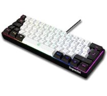Snpurdiri 60% vadu spēļu tastatūra, maza mini, pārnēsājama kompakta RGB tastatūra personālajam datoram, Mac, birojam, spēlēm (61 taustiņš, vācu alfabēts, melnbalts)