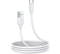 Elastīgs, izturīgs USB-USB-C kabelis uzlādei un datu pārraidei, 1m balts