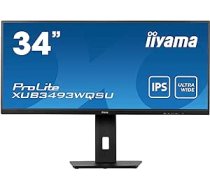 iiyama ProLite XUB3493WQSU-B5 86,7 cm 34 collu ADS-IPS LED monitors UWQHD HDMI DP USB 3.0 FreeSync PIP Ultra-Slim-Line augstuma regulēšana melns ANEB0BNLC917HT