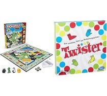 Hasbro Gaming A6984594 Monopoly — Junior, galda spēļu klasika, no 5 gadu vecuma un Twister spēle, ballīšu spēle ģimenēm un bērniem, spēle Twister no 6 gadiem, spēle lietošanai iekštelpās un ārā ANEB09PYZXJHLT