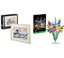 LEGO 31208 Art Hokusai — Lielais vilnis un 10313 ikonu savvaļas ziedu pušķu komplekts, mākslīgie ziedi ar magonēm un lavandu amatniecībai pieaugušajiem, dāvana viņam un viņai, botāniskā kolekcija ANEB0C3V4WBQHT