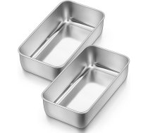 HaWare 0,9 kg veidne cepšanai, nerūsējošā tērauda pusdienu kastes, banānu maizei, kūkai, maizei, lazanjai, 23,5 x 12,5 x 6,5 cm, veselīga un izturīga, cepeškrāsnī un trauku mazgājamā mašīnā mazgājama - 2 komplekts