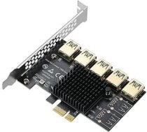 MZHOU PCIe 1 līdz 5 PCI Express ports Pcie stāvvada karte PCI Express USB 3.0 adaptera karte Ethereum ETH Bitcoin ieguves ierīcēm ANEB09N7CQK9KT