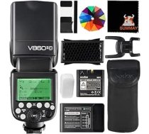 GODOX V860II-C Speedlite HSS 1/8000S GN60 2000mAh uzlādējams akumulators TTL kameras zibspuldze Canon EOS kamerām 6D 7D 50D 60D 1DX 580EX II 5D Mark II III (V860II-C)