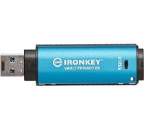 Kingston IronKey Vault Privacy 50 FIPS 197 sertificēta un XTS-AES 256 bitu šifrēta USB zibatmiņa lielākai datu aizsardzībai — IKVP50/512GB ANEB0CJRMC1FFT