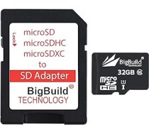 BigBuild Technology 32GB īpaši ātra 80MB/s MicroSDHC atmiņas karte, kas saderīga ar Blackview Tab 6, 8/8E, 9, 10/10 Pro, 11, 12 Tablet ANEB0BJT53YPBT