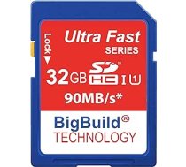 BigBuild Technology 32 GB īpaši ātra 90 MB/s atmiņas karte Kodak PIXPRO FZ201, FZ51, FZ53 10. klases SDHC kamerai ANEB07G4FMXQFT