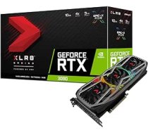PNY GeForce RTX 3080 10 GB XLR8 Gaming Revel Epic-X RGB Triple Fan LHR grafikas karte melns/sudrabs ANEB0971ZW8YZT