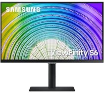 Samsung ViewFinity S6 biznesa monitors, 24 collas, IPS panelis, 2560 x 1440 pikseļi, brīvā sinhronizācija, atsvaidzes intensitāte 75 Hz, reakcijas laiks 5 ms, USB-C ar 65 W uzlādi, šarnīrsavienojums, melns ANEB092991G49T