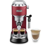 De'Longhi Dedica Style EC 685.R espresso filtra turētājs espresso automāts ar profesionālu piena putu sprauslu 15 cm plats 1 litrs ūdens tvertne Full metāla korpuss ESE Pads Red ANEB06WD7Z8GDT