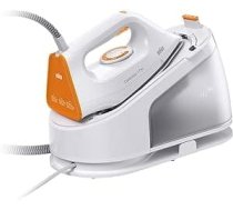 Braun CareStyle 1 Pro IS 1511 WH, tvaika gludeklis ar FreeGlide 3D tehnoloģiju, vertikāls tvaiks, pretpilēšanas funkcija, 1,7 l ūdens tvertne, 5,5 bāri, 360 g/min, 2200 W, balts/oranžs