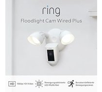 Ring Floodlight Cam Wired Plus, Zertifiziert und generalüberholt | Funkcioniert ar Alexa | Weiß ANEB08FF5PNS9T