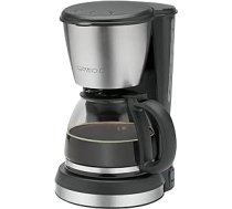 Clatronic KA 3562 Kaffeemaschine, für 12-14 Tassen Kaffee, 900 Watt, hochwertige Edelstahlapplikationen, Nachtropfsicherung, Schwarz, Silber