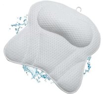Penelife vannas spilvens ar 6 piesūcekņiem - Ergonomisks vannas spilvens ar 4D Air Mesh tehnoloģiju - Kakla spilvens optimālai relaksācijai - Vannas spilvens balts